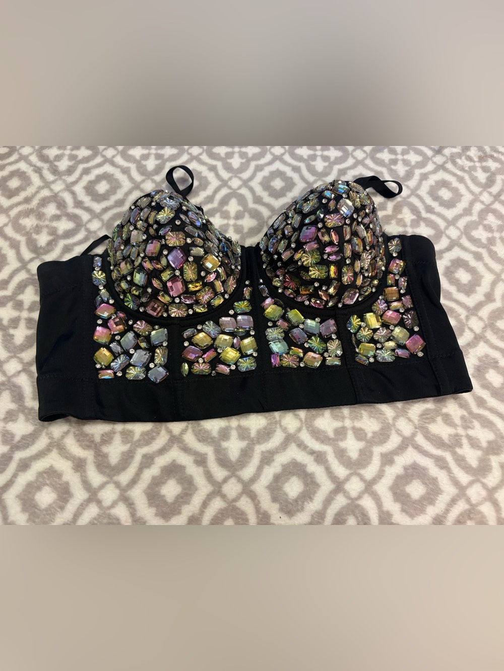 Rhinestone corset bra Halloween costume 40XL - 28”-30” x 13”